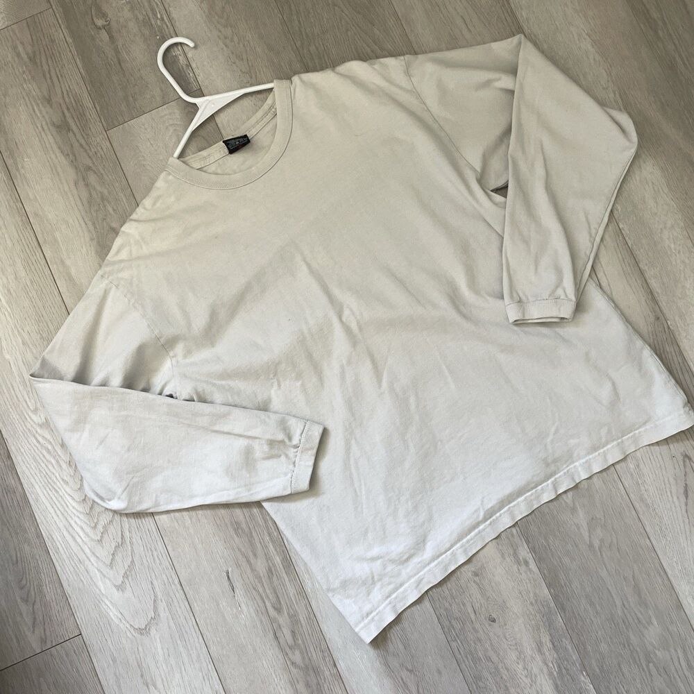 Stussy Long Sleeve Tshirt cotton heavy mens White (large) basic casual blank